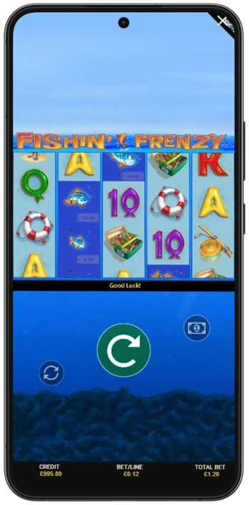 Fishin Frenzy free spins round with lifebuoy and fishing rod symbols