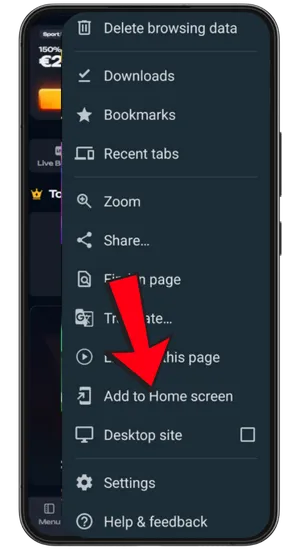 Tapping the three-dot icon in the top-right corner of Chrome to bring up the list of available browser options